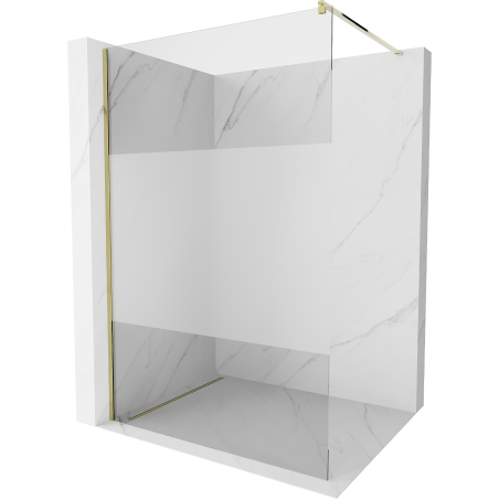 Mexen Kioto Duschwand Walk-in 100 x 200 cm, transparent/frostig 8 mm, golden - 800-100-101-50-35