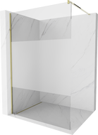 Mexen Kioto staklena pregrada za tuš Walk-in 100 x 200 cm, prozirno/mat 8 mm, zlatna - 800-100-101-50-35
