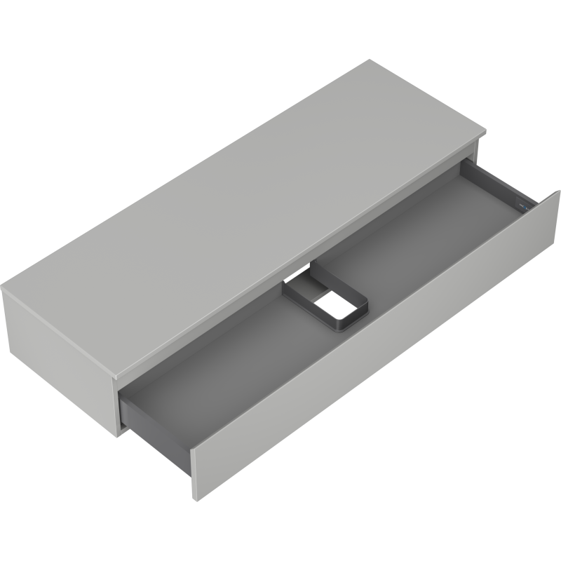 Mexen Orio mueble de baño bajo lavabo de 140 cm con encimera, 1 cajón, gris mate - 91A10-14023-1-BFC62