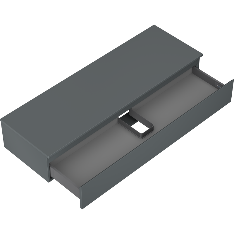 Mexen Orio armoire de salle de bain sous lavabo 140 cm avec plateau, 1 tiroir, graphite mat - 91A10-14023-1-BFC66