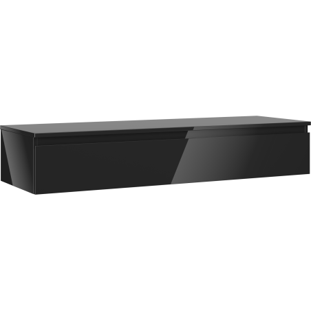 Mexen Orio szafka łazienkowa podumywalkowa 140 cm z blatem, 1 szuflada, czarna połysk - 91A10-14023-1-BFC70