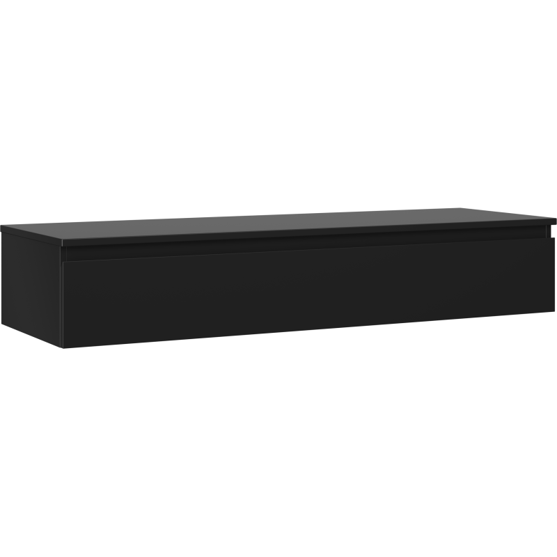 Mexen Orio armario de baño para lavabo de 140 cm con encimera, 1 cajón, negro mate - 91A10-14023-1-BFC71