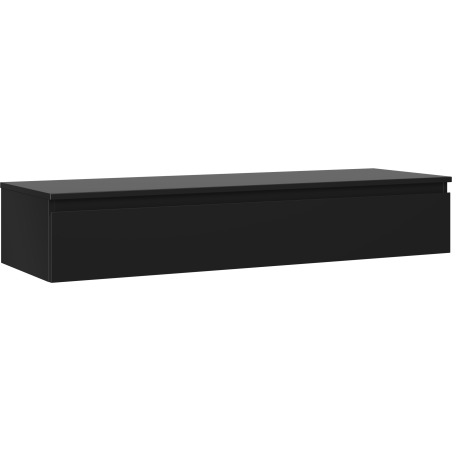 Mexen Orio Badezimmerschrank 140 cm mit Arbeitsplatte, 1 Schublade, Schwarz matt - 91A10-14023-1-BFC71