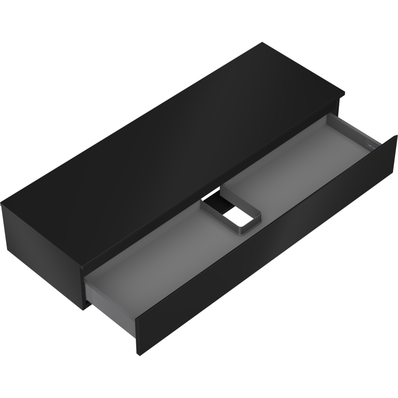 Mexen Orio mobile bagno sotto lavabo 140 cm con piano, 1 cassetto, nero opaco - 91A10-14023-1-BFC71