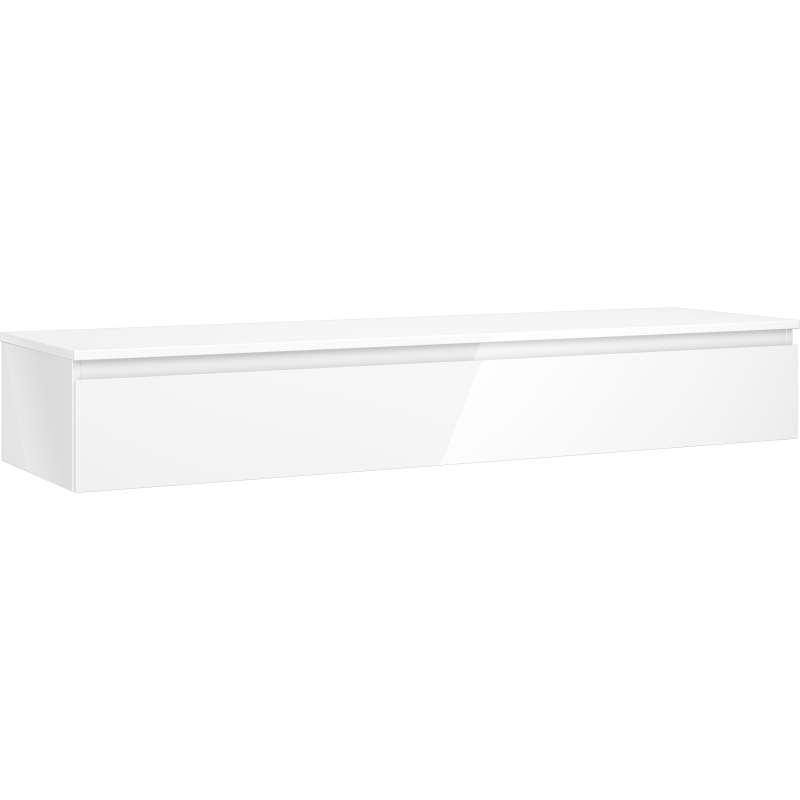 Mexen Orio 160 cm Badezimmerunterschrank mit Platte, 1 Schublade, Weiß Hochglanz - 91A10-16023-1-BFC00