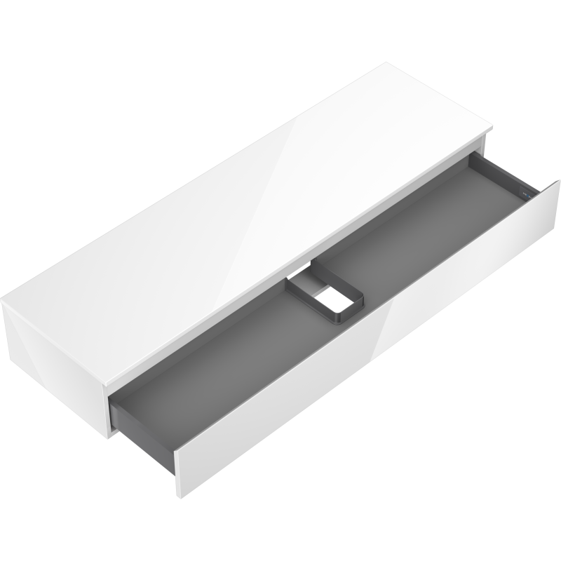 Mexen Orio mueble de baño bajo lavabo 160 cm con encimera, 1 cajón, blanco brillante - 91A10-16023-1-BFC00