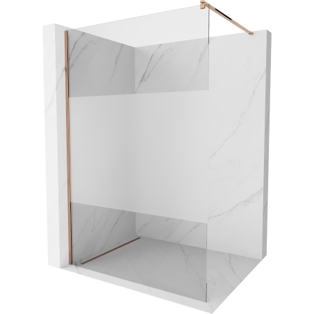 Mexen Kioto inloopdouchewand 100 x 200 cm, transparant/matglas 8 mm, roségoud - 800-100-101-60-35