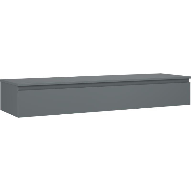 Mexen Orio Badezimmerschrank 160 cm mit Arbeitsplatte, 1 Schublade, mattschwarz - 91A10-16023-1-BFC66