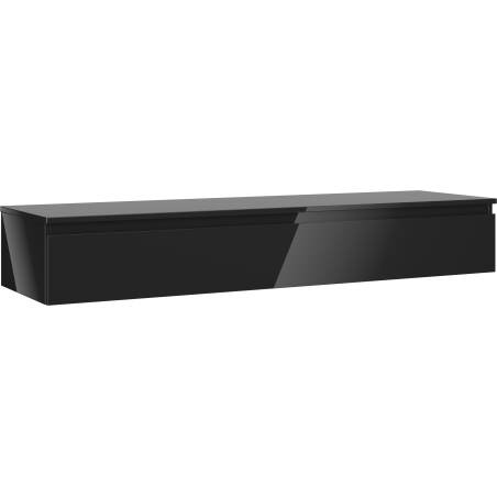 Mexen Orio Badezimmerschrank 160 cm mit Arbeitsplatte, 1 Schublade, schwarz glänzend - 91A10-16023-1-BFC70