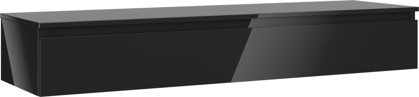 Mexen Orio mobile da bagno sottolavabo 160 cm con piano, 1 cassetto, nero lucido - 91A10-16023-1-BFC70