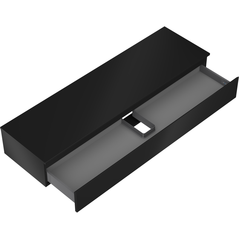 Mexen Orio Badschrank 160 cm mit Arbeitsplatte, 1 Schublade, schwarz matt - 91A10-16023-1-BFC71