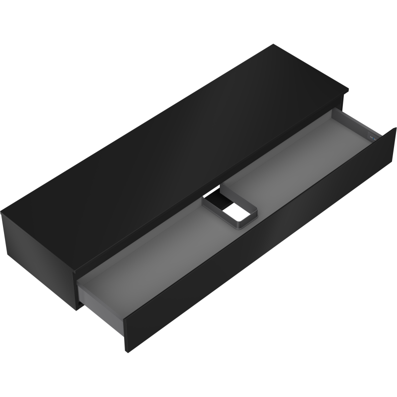 Mexen Orio meuble de salle de bain sous-lavabo 160 cm avec plateau, 1 tiroir, noir mat - 91A10-16023-1-BFC71