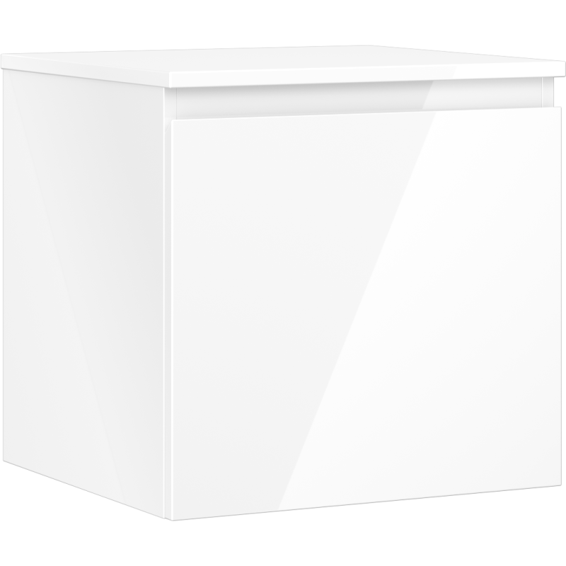 Mexen Orio badkamerkastje voor wastafel 50 cm met blad, 1 lade, witte glans - 91A10-05047-1-BFC00