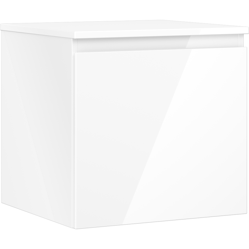 Mexen Orio badrumsskåp för tvättställ 50 cm med bänkskiva, 1 låda, vit högblank - 91A10-05047-1-BFC00