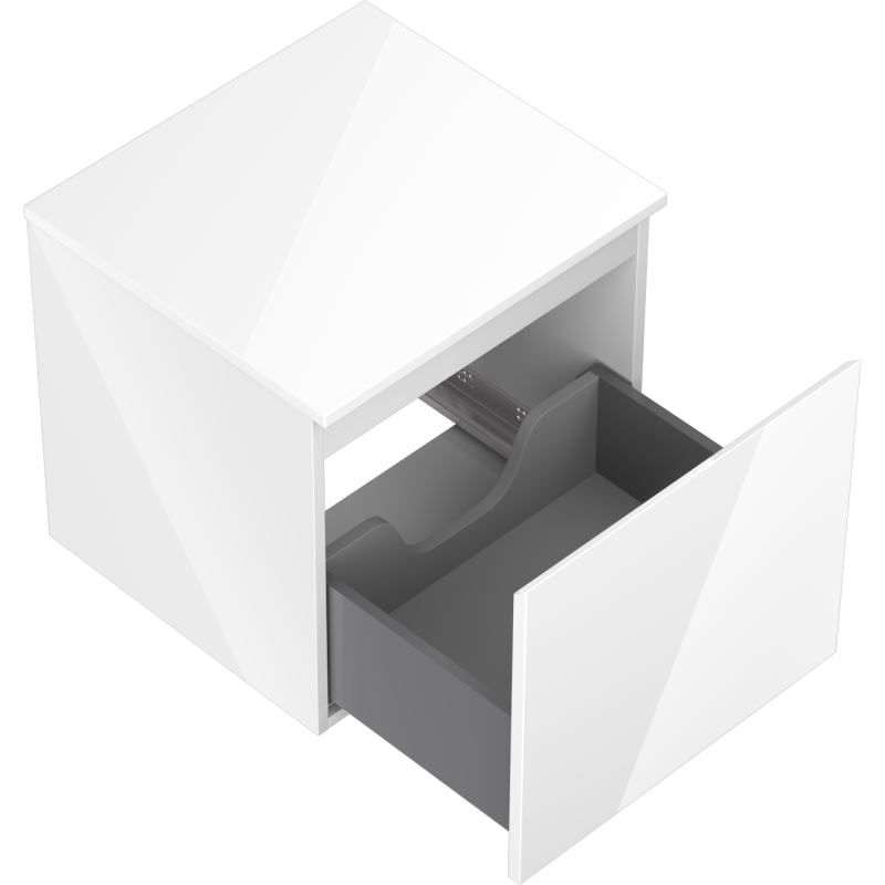 Mexen Orio mobile da bagno sottolavabo 50 cm con piano, 1 cassetto, bianco lucido - 91A10-05047-1-BFC00