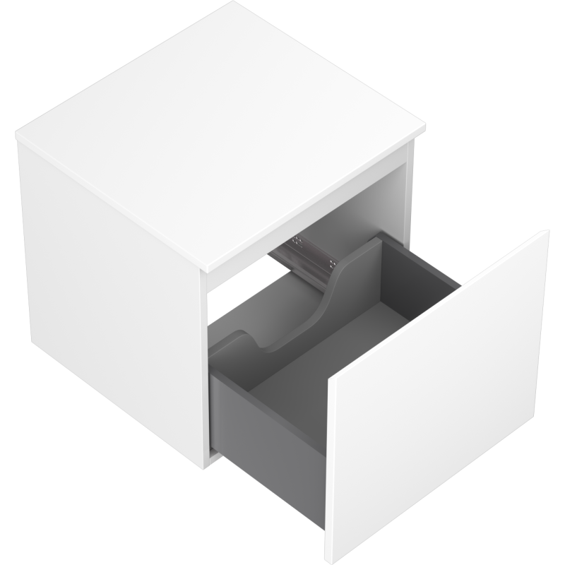 Mexen Orio mueble de baño para lavabo de 50 cm con encimera, 1 cajón, blanco mate - 91A10-05047-1-BFC01