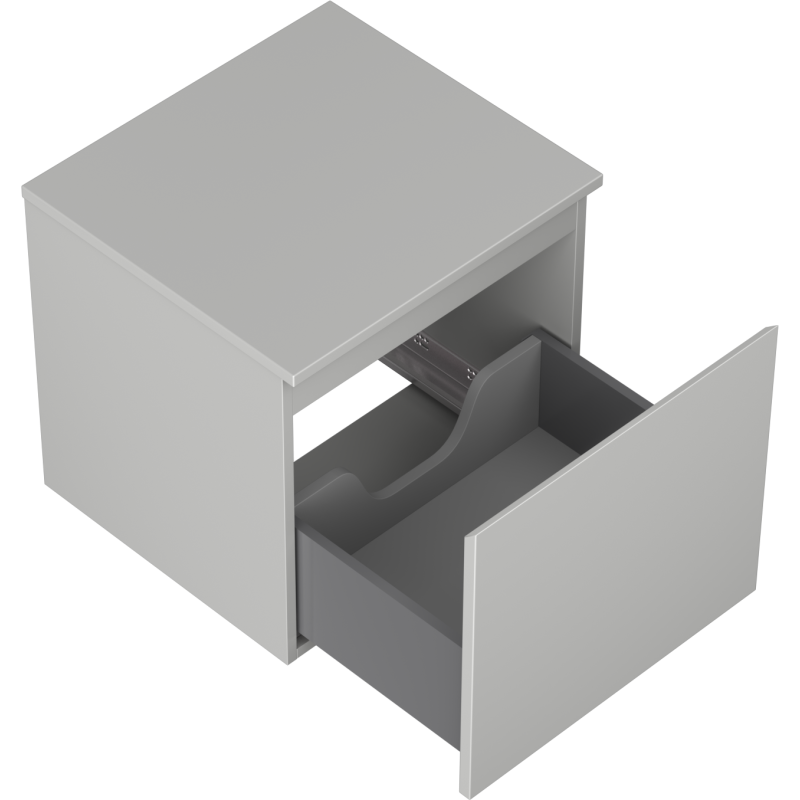 Mexen Orio 50 cm kylpyhuoneen pesuallaskaappi, jossa on taso, 1 laatikko, harmaa matta - 91A10-05047-1-BFC62