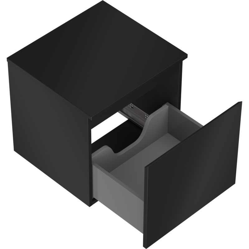 Mexen Orio meuble de salle de bain sous-vasque 50 cm avec plateau, 1 tiroir, noir mat - 91A10-05047-1-BFC71