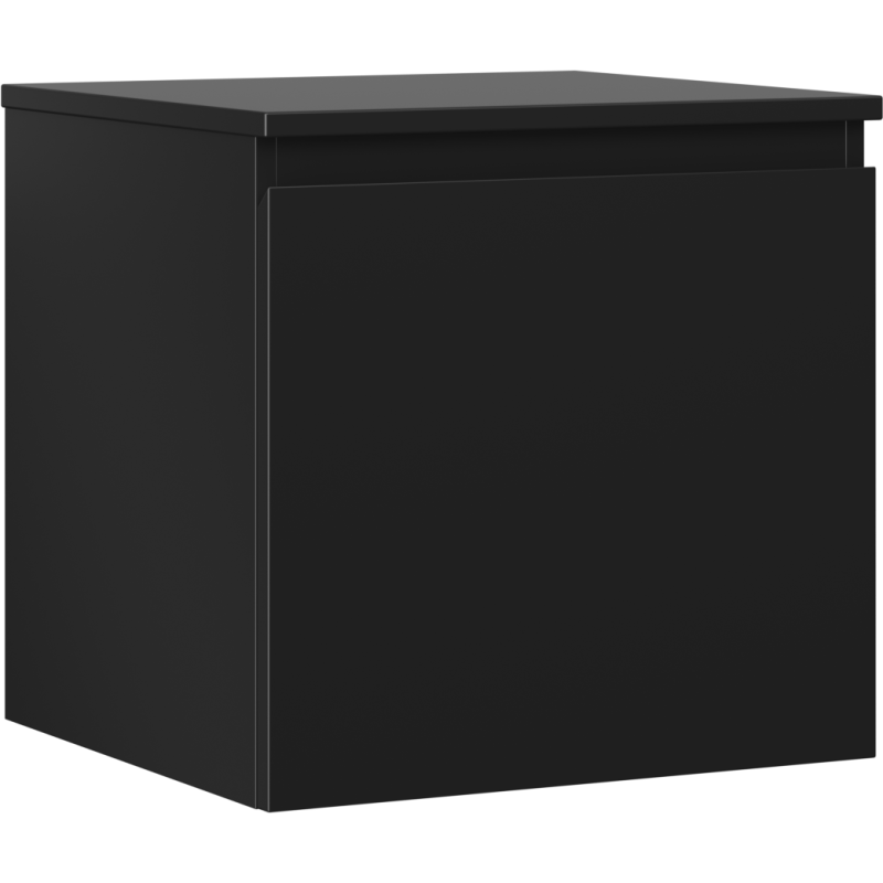 Mexen Orio kylpyhuonekaappi, 50 cm, musta matta, työtaso, 1 laatikko - 91A10-05047-1-BFC71