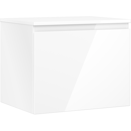Mexen Orio Badezimmerschrank 60 cm mit Arbeitsplatte, 1 Schublade, weiß glänzend - 91A10-06047-1-BFC00