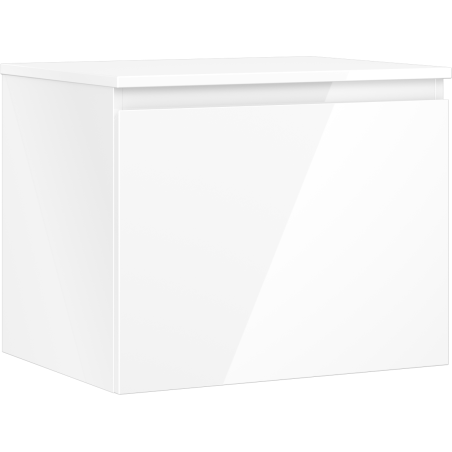 Mexen Orio szafka łazienkowa podumywalkowa 60 cm z blatem, 1 szuflada, biała połysk - 91A10-06047-1-BFC00