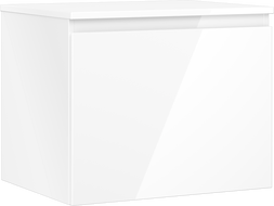Mexen Orio armario de baño bajo lavabo 60 cm con encimera, 1 cajón, blanco brillo - 91A10-06047-1-BFC00