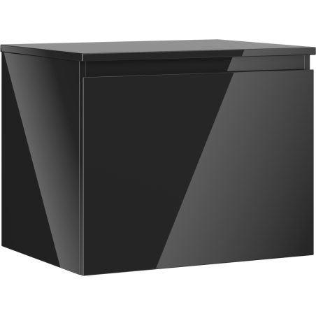 Mexen Orio meuble de salle de bain sous lavabo 60 cm avec plateau, 1 tiroir, noir brillant - 91A10-06047-1-BFC70