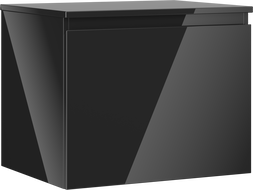 Mexen Orio armário de casa de banho para lavatório 60 cm com bancada, 1 gaveta, preto brilhante - 91A10-06047-1-BFC70