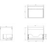 Mexen Orio Badezimmerspiegelschrank 60 cm mit Platte, 1 Schublade, schwarz matt - 91A10-06047-1-BFC71