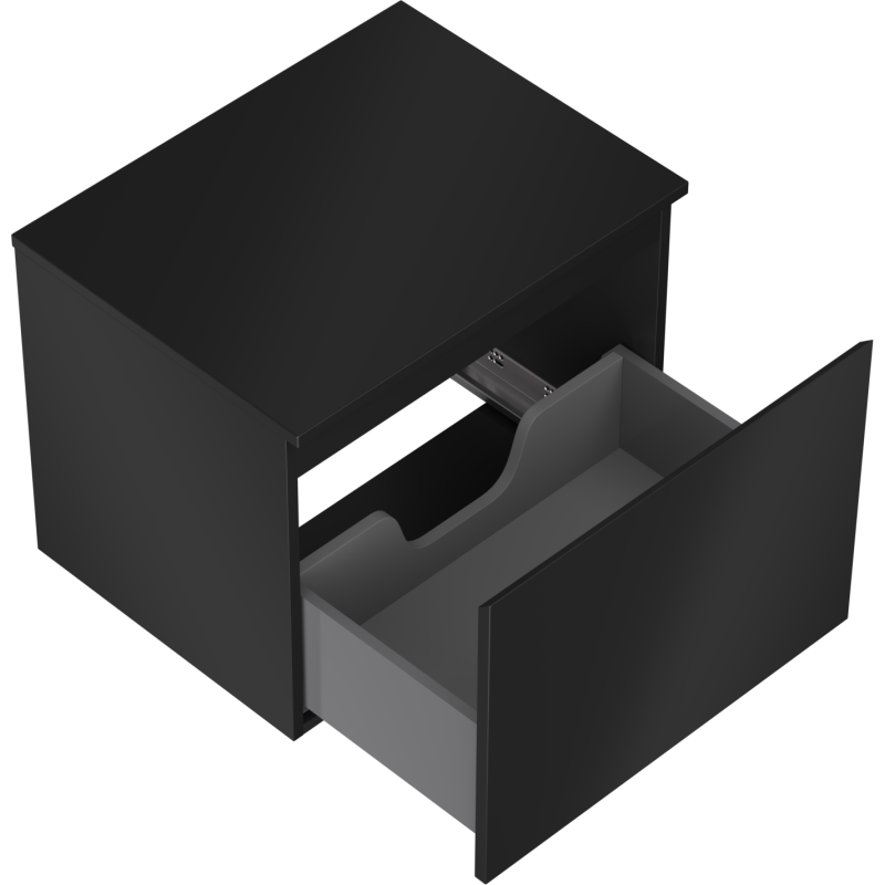 Mexen Orio armário de casa de banho de 60 cm com tampo, 1 gaveta, preto mate - 91A10-06047-1-BFC71