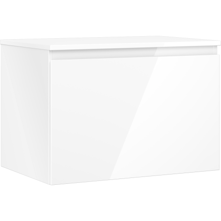 Mexen Orio Badezimmerschrank Waschtischunterschrank 70 cm mit Arbeitsplatte, 1 Schublade, weiße Hochglanz - 91A10-07047-1-BFC00