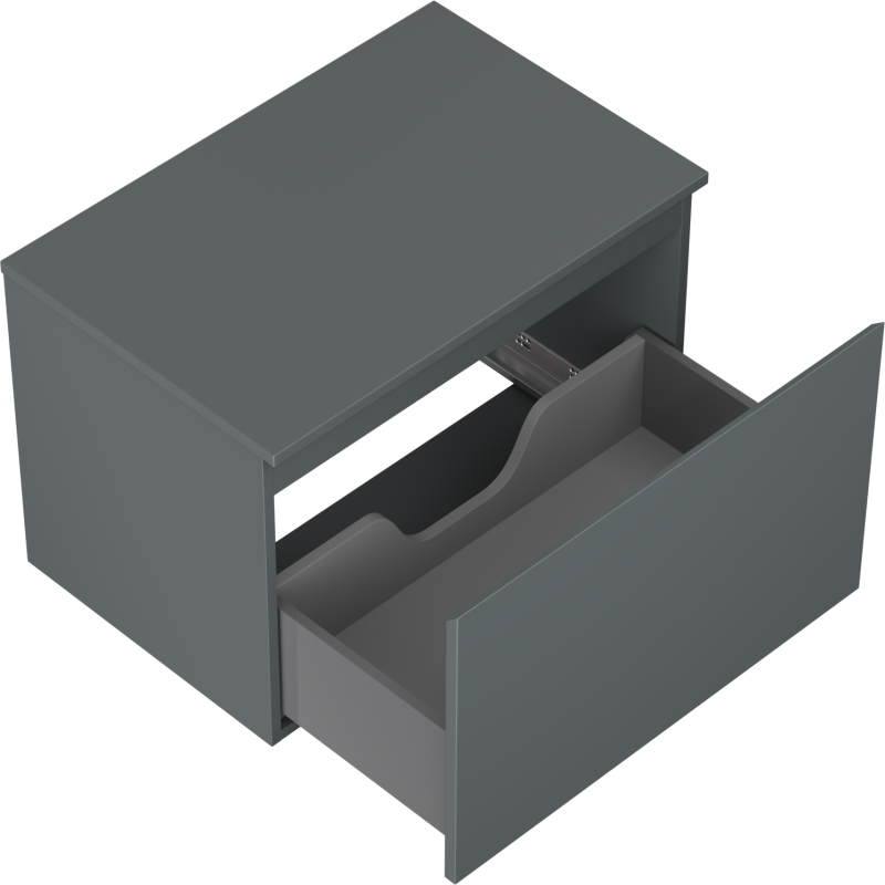 Mexen Orio mueble de baño para lavabo de 70 cm con encimera, 1 cajón, grafito mate - 91A10-07047-1-BFC66