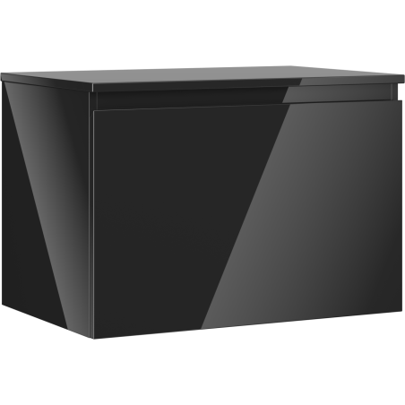 Mexen Orio bathroom cabinet for washbasin 70 cm with countertop, 1 drawer, black gloss - 91A10-07047-1-BFC70
