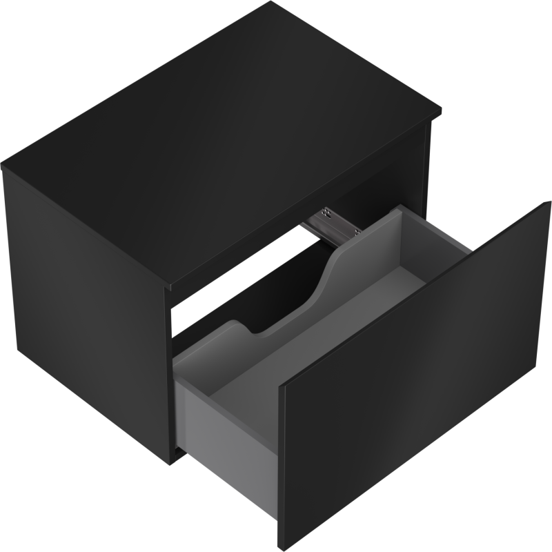 Mexen Orio armário de casa de banho para lavatório 70 cm com tampo, 1 gaveta, preto mate - 91A10-07047-1-BFC71