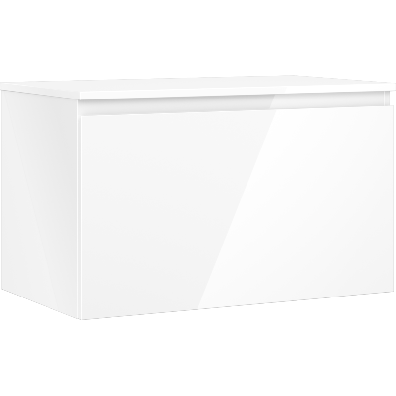Mexen Orio gabinete de baño bajo lavabo de 80 cm con encimera, 1 cajón, blanco brillante - 91A10-08047-1-BFC00