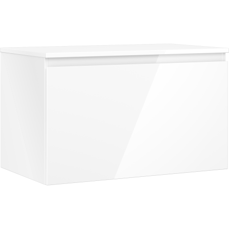 Mexen Orio Badezimmerschrank 80 cm mit Arbeitsplatte, 1 Schublade, weiß glänzend - 91A10-08047-1-BFC00