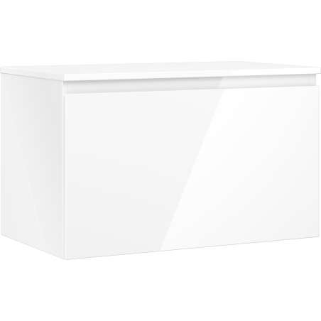 Mexen Orio gabinete de baño bajo lavabo de 80 cm con encimera, 1 cajón, blanco brillante - 91A10-08047-1-BFC00