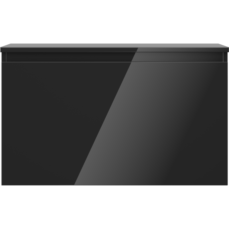 Mexen Orio Badezimmerschrank 80 cm mit Waschtischplatte, 1 Schublade, schwarz glänzend - 91A10-08047-1-BFC70