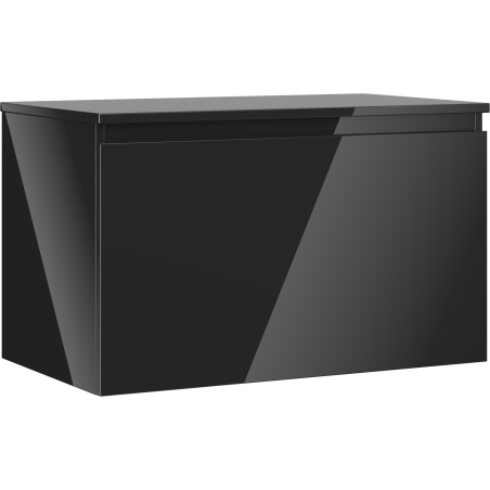 Mexen Orio Badezimmerunterschrank 80 cm mit Arbeitsplatte, 1 Schublade, schwarz glänzend - 91A10-08047-1-BFC70