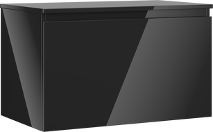 Mexen Orio Buedzëmmer-Schränkchen ënner dem Lavabo 80 cm mat Blat, 1 Tirang, schwaarz Glanz - 91A10-08047-1-BFC70