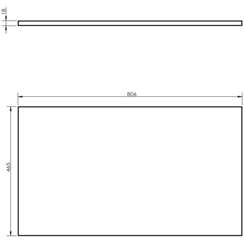 Mexen Orio mobile bagno sotto lavabo 80 cm con piano, 1 cassetto, nero opaco - 91A10-08047-1-BFC71