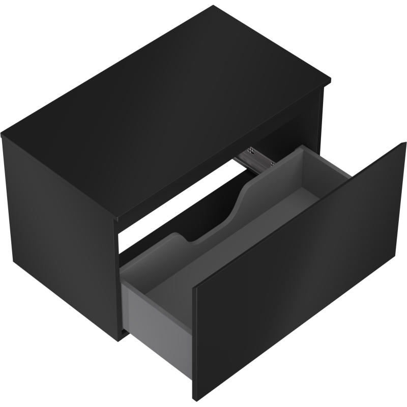 Mexen Orio meuble de salle de bain sous-lavabo 80 cm avec plateau, 1 tiroir, noir mat - 91A10-08047-1-BFC71