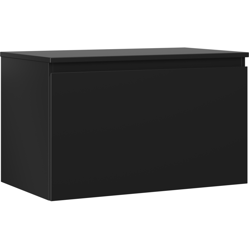 Mexen Orio Badezimmerschrank 80 cm mit Arbeitsplatte, 1 Schublade, schwarz matt - 91A10-08047-1-BFC71