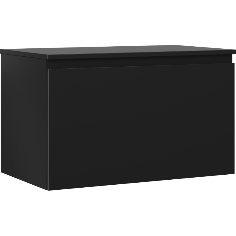 Mexen Orio badkamermeubel onder wastafel 80 cm met blad, 1 lade, zwart mat - 91A10-08047-1-BFC71