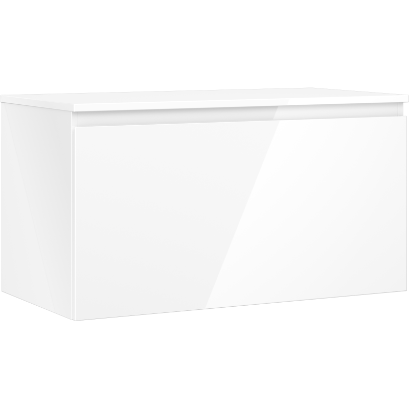 Mexen Orio badkamermeubel onder wastafel 90 cm met blad, 1 lade, wit glans - 91A10-09047-1-BFC00