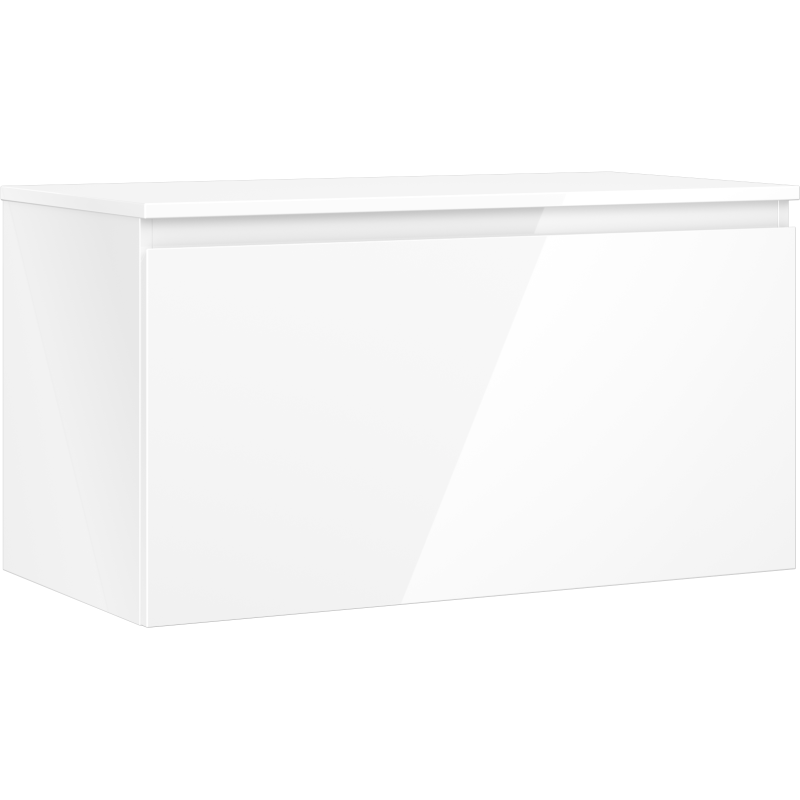 Mexen Orio szafka łazienkowa podumywalkowa 90 cm z blatem, 1 szuflada, biała połysk - 91A10-09047-1-BFC00