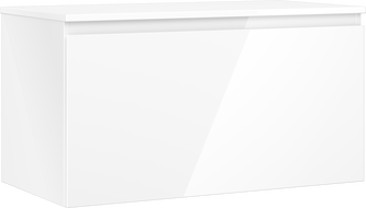 Mexen Orio badkamermeubel onder wastafel 90 cm met blad, 1 lade, wit glans - 91A10-09047-1-BFC00