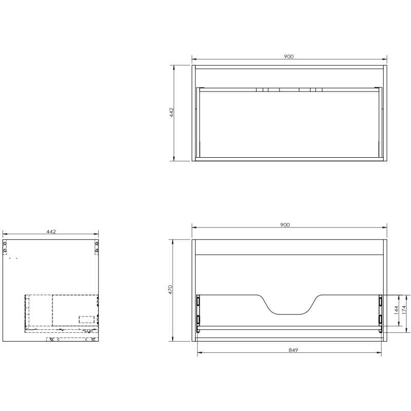 Mexen Orio kopalniška omarica 90 cm z vrhom, 1 predal, bela sijaj - 91A10-09047-1-BFC00