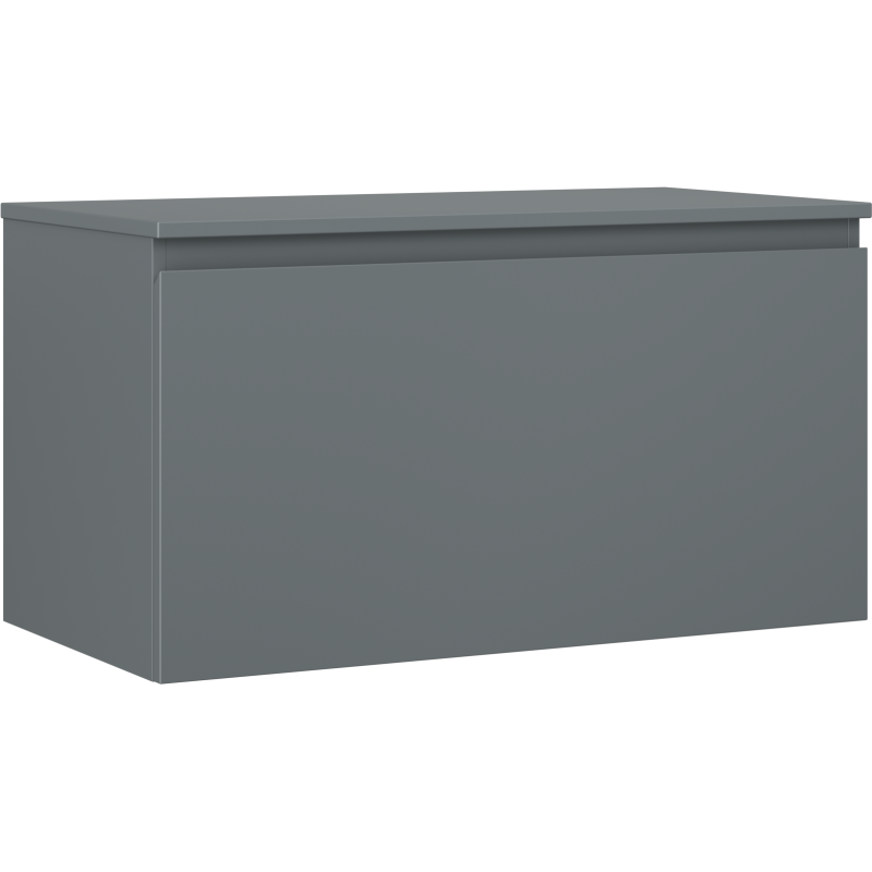 Mexen Orio 90 cm Bathroom Cabinet with Worktop, 1 Drawer, Matte Graphite - 91A10-09047-1-BFC66