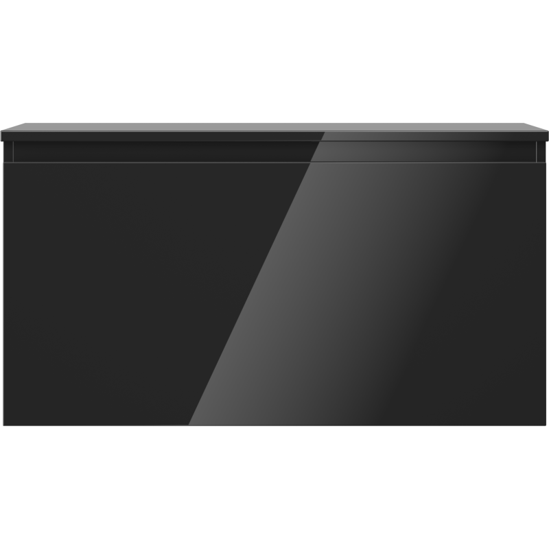 Mexen Orio Badezimmerunterschrank 90 cm mit Arbeitsplatte, 1 Schublade, schwarz glänzend - 91A10-09047-1-BFC70